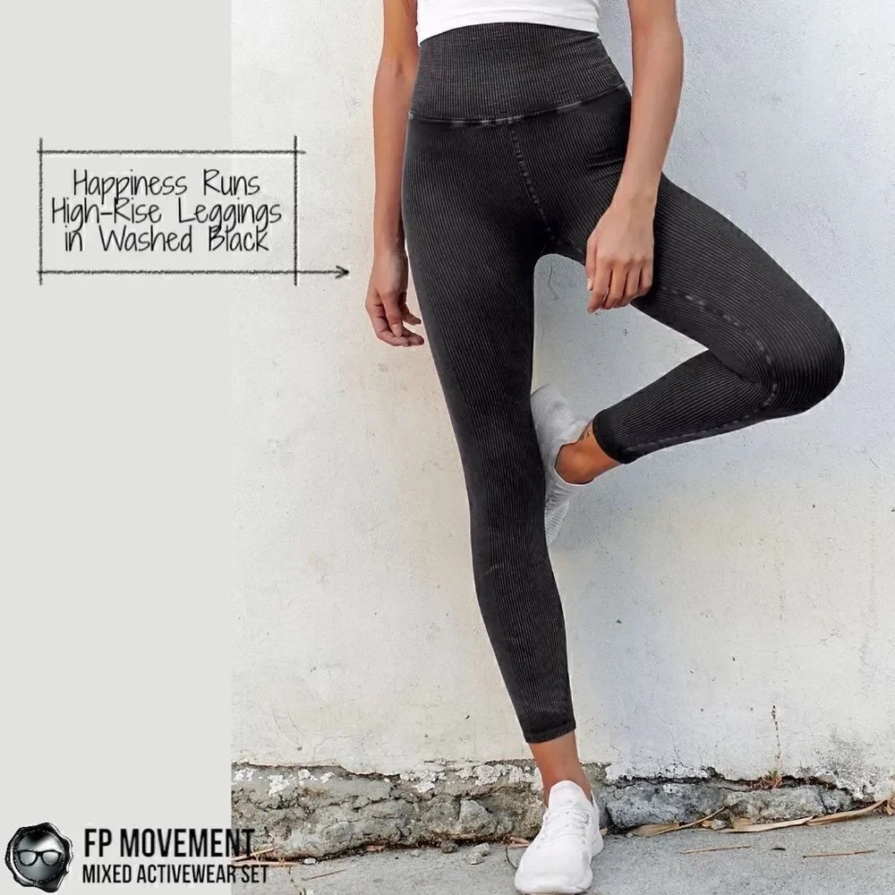 FP MOVEMENT HAPPINESS RUNS SQUARE NECK BRA + LONG TANK + HIGH RISE LEGGING BLACK - Picture 9 of 12